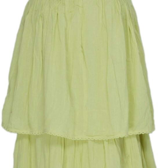 Happy X Nature Drift Maxi Skirt Banded Lace Lemon Tiered - Picture 4 of 7